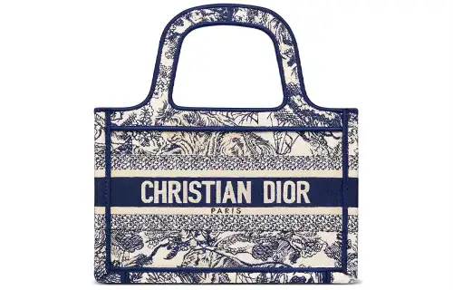 DIOR BookTote Embroidery Tote Bag, Shopping Bag, Handbag, Handbag Mini Women's Blue