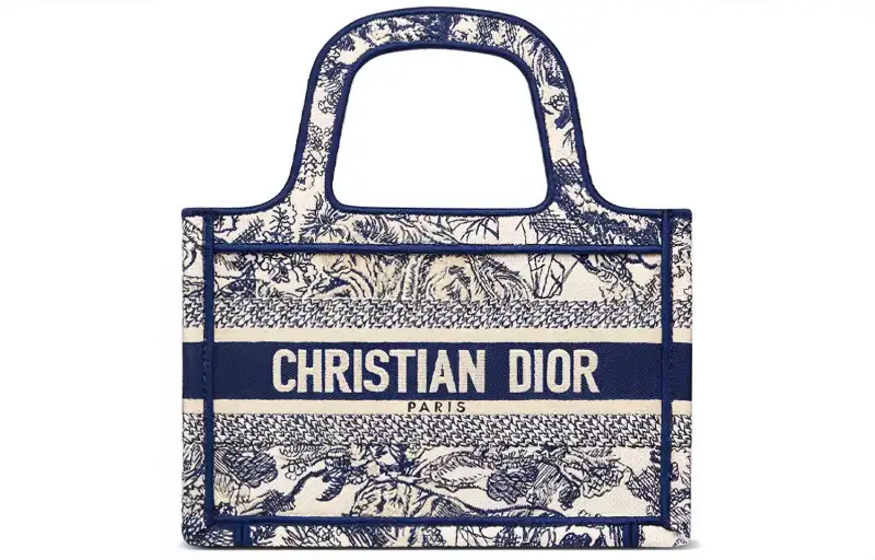 DIOR BookTote Embroidery Tote Bag, Shopping Bag, Handbag, Handbag Mini Women's Blue
