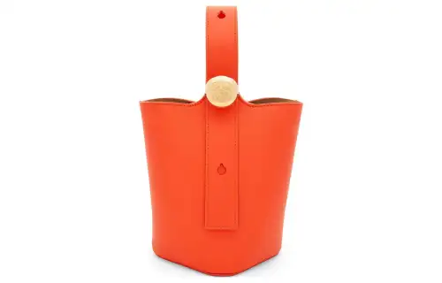 LOEWE Soft Cow Leather Bucket Bag, Shoulder Bag, Crossbody Bag, Handbag Mini Women's Orange