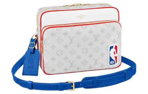 LOUIS VUITTON NBA Collaboration Leather Messenger Bag, Crossbody Bag Men's White