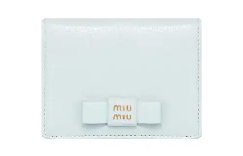 MIU MIU Leather Wallet Women's Cornflower Blue