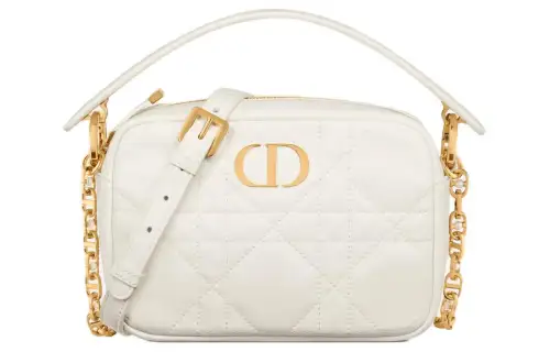 DIOR Caro Cow Leather Controller Camera Bag, Crossbody Bag, Shoulder Bag Small Women's Milk White