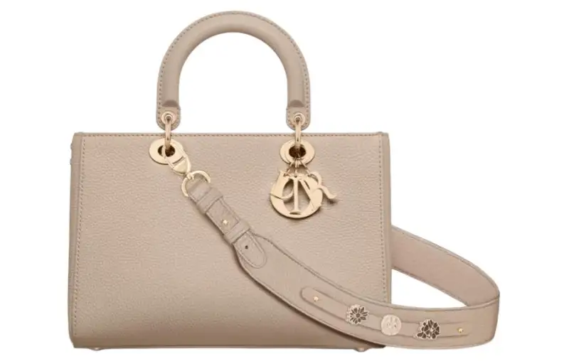 DIOR Lady D Sire My ABCDior Cow Leather Handbag, Shoulder Bag, Crossbody Bag, Handbag Medium Women's Rouge Beige