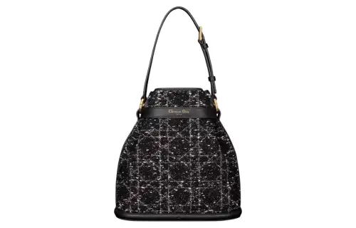DIOR C'est Dior Tweed Handbag, Shoulder Bag Women's Black