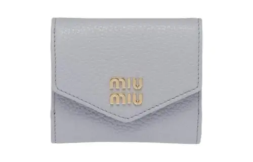 MIU MIU Leather Wallet Small Women's Cornflower