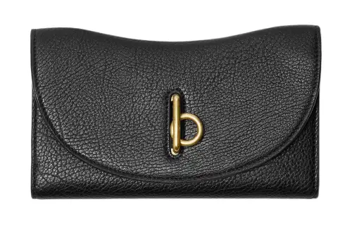 Burberry Calfskin Wallet Women's Black