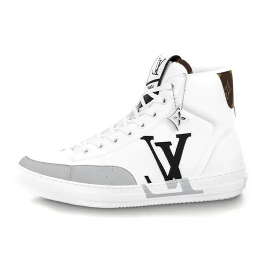 LOUIS VUITTON Charlie Monogram Unise Stylish Skateboarding Shoes Men's White Black
