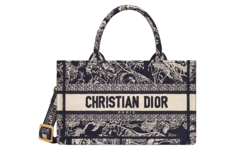 DIOR BookTote Reverse Jouy Print Embroidery, Tote Bag, Shopping Bag, Shoulder Bag, Crossbody Bag Handbag Mini Women's