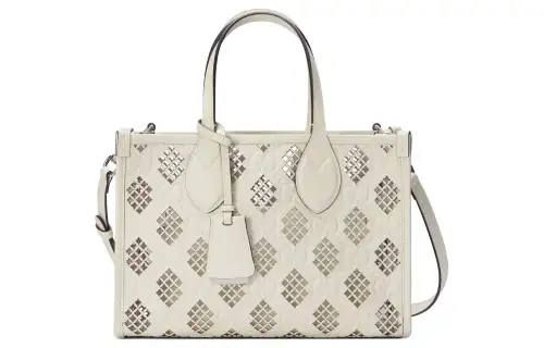 GUCCI Ophidia Leather Tote Bag, Shopping Bag, Handbag Small Women's Ecru