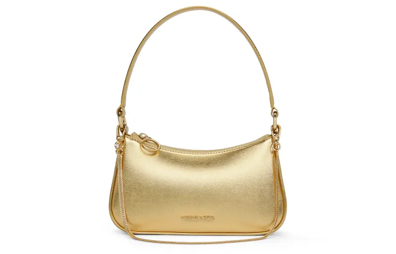 CHARLES&KEITH Zip Closure Synthetic Leather Shoulder Bag, Crossbody Bag, Handbag Small Women's