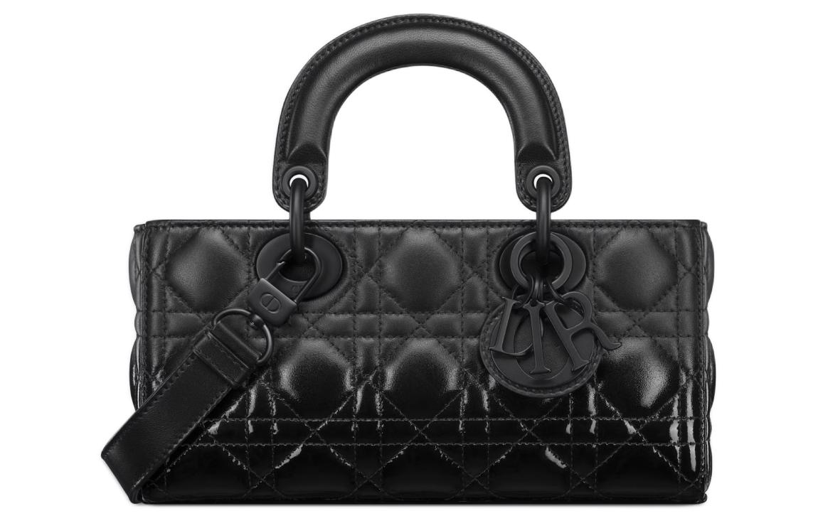 DIOR Removable adjustable foldable straps, matte shopping bag, small black one-shoulder bag