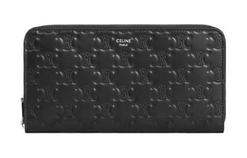 CELINE Triomphe Cow Leather Wallet Large Men's Black