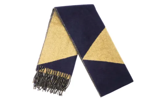 HERMES Cashmere Knit Scarves Unisex Khaki/Blue