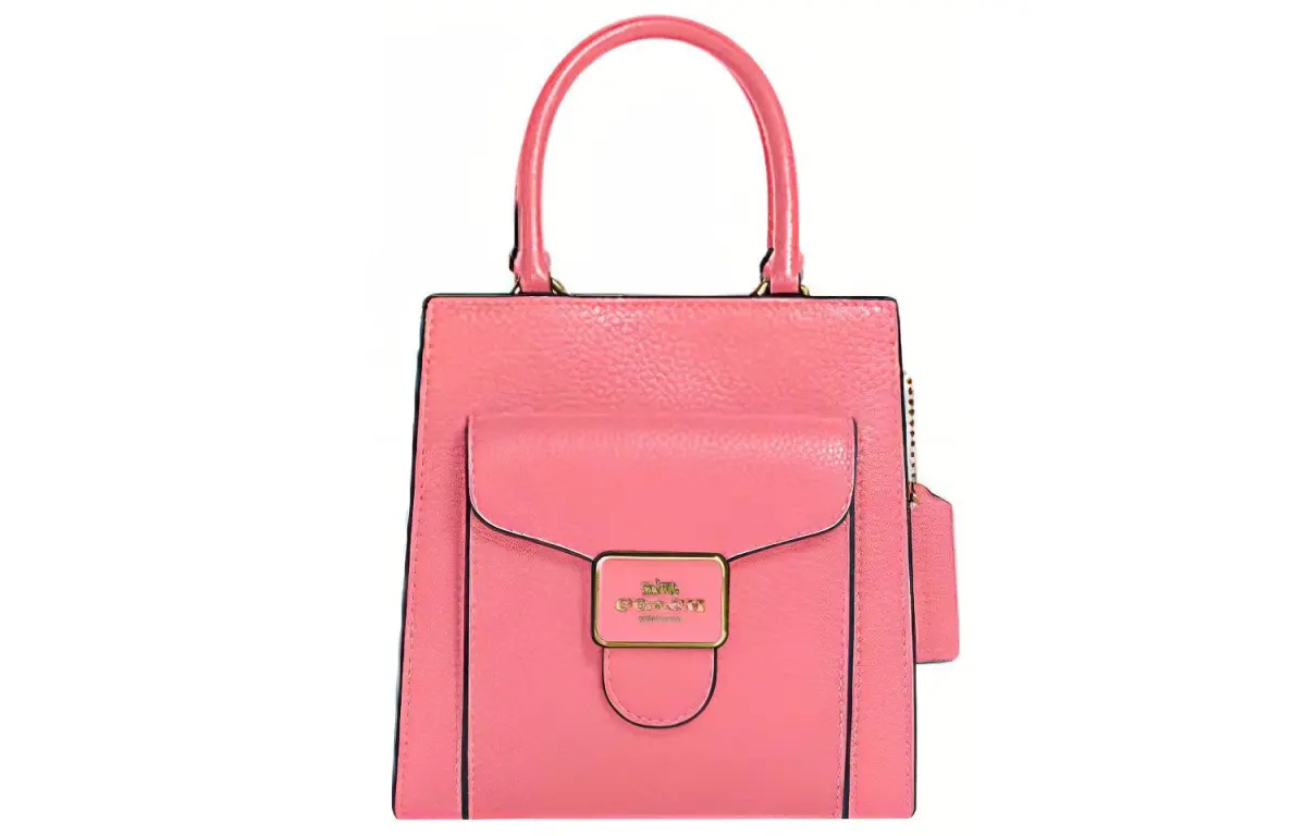 COACH Pepper Pebbled Leather Sheet Music Bag Handbag, Crossbody Bag Small Women's