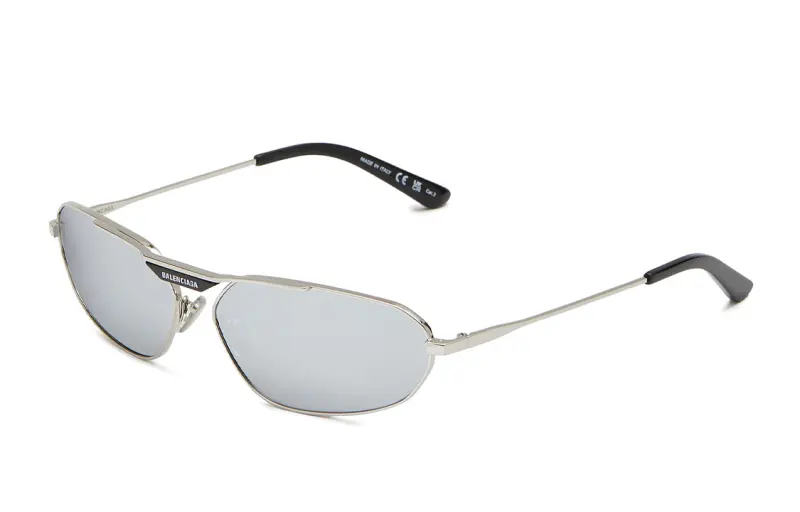 Balenciaga Metal Aviator Sunglasses Men's Silver