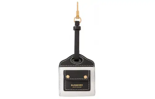 Burberry Leather Protective Earphone Case Unisex Light White/Black