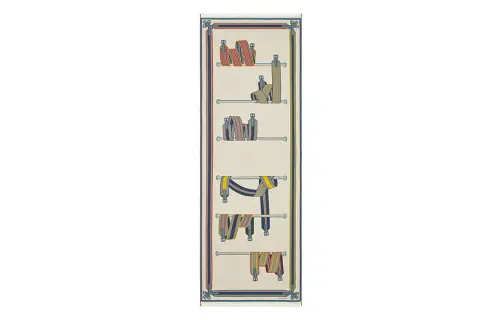 HERMES Silk Scarves Unisex Gray