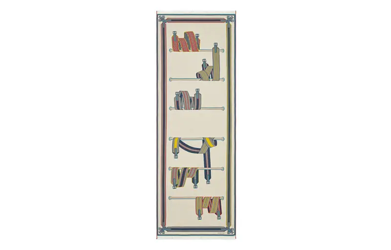 HERMES Silk Scarves Unisex Gray