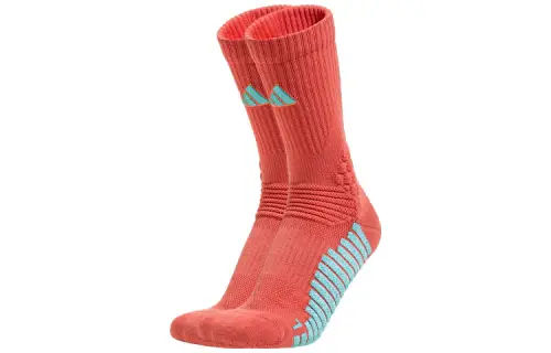 Adidas striped logo casual basketball socks, same style for men and women, 1 pair, light scarlet