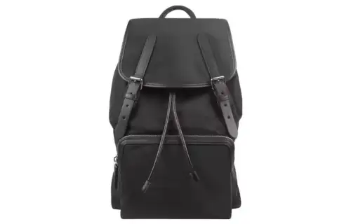 Burberry Logo Print Nylon Double Buckle Backpack Black