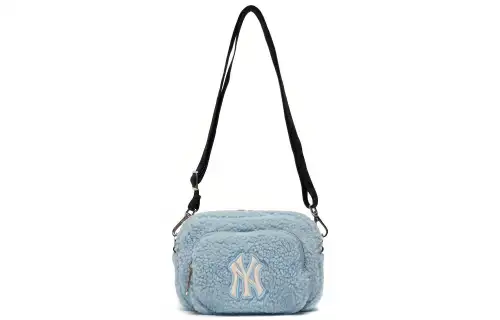 MLB Sheepskin Camera Bag, Shoulder Bag, Crossbody Bag, Fanny Pack Regular Unisex Pink Blue