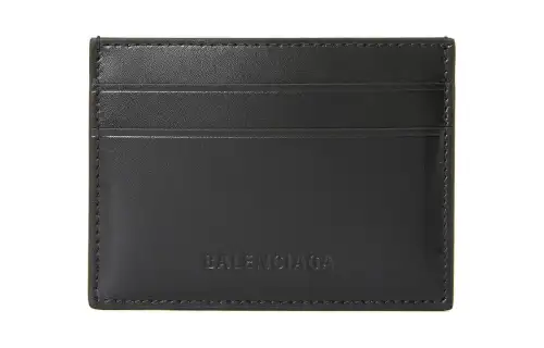Balenciaga Cow Leather Card Holder Unisex Black