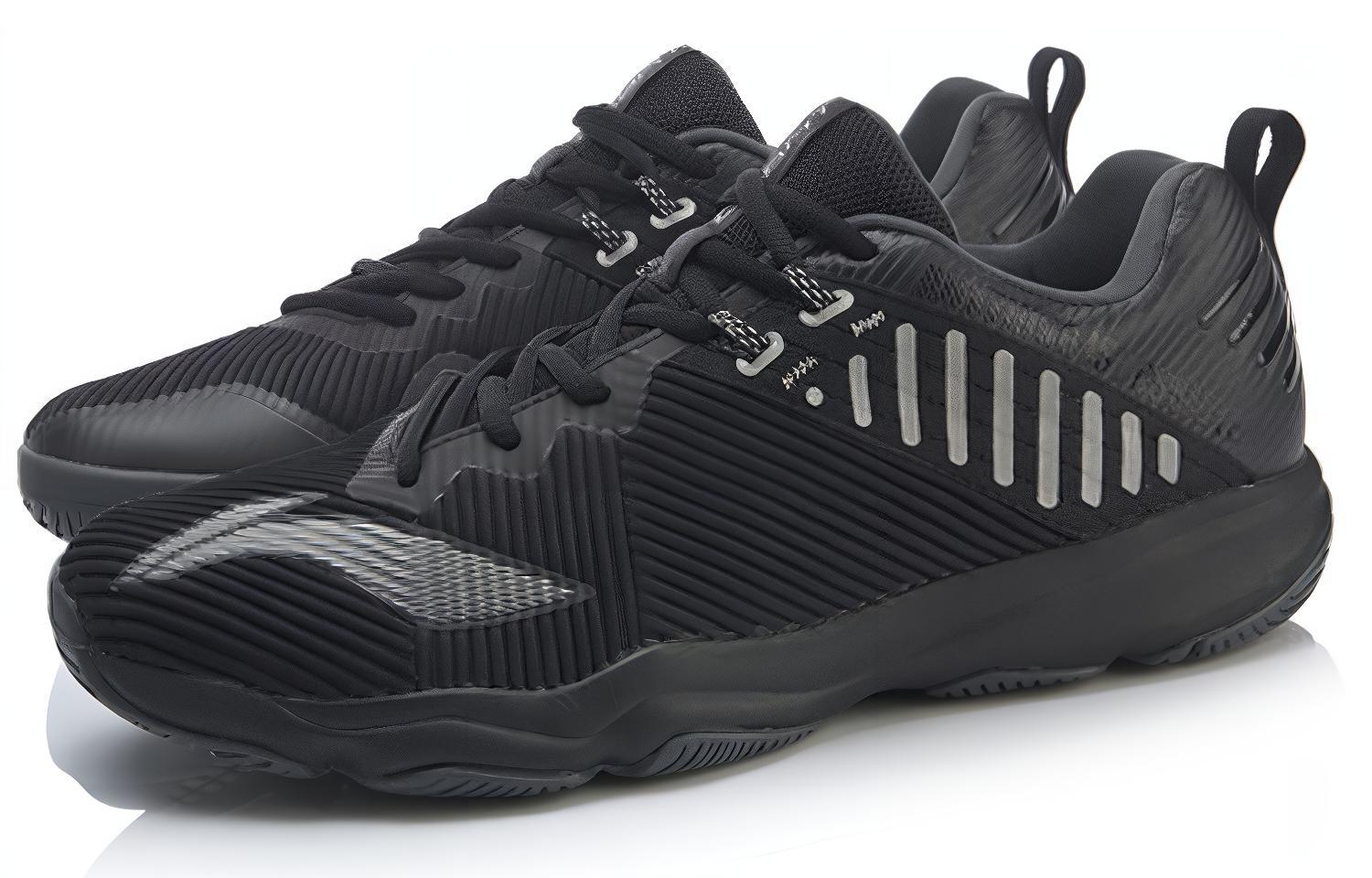Li Ning Ranger 4.0 TD Trendy Slip Resistant Lightweight Non slip Lightweight Low top Badminton Shoes Unisex Black