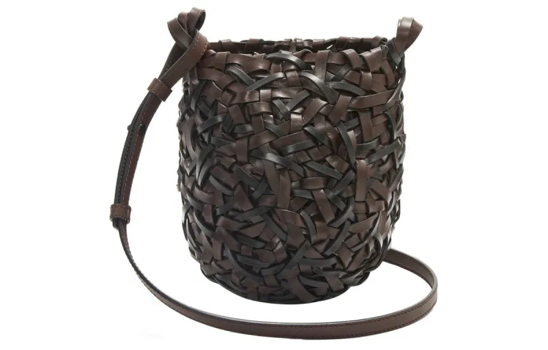 LOEWE Cow Leather Crossbody Bag, Shoulder Bag Women's Chestnut & Black