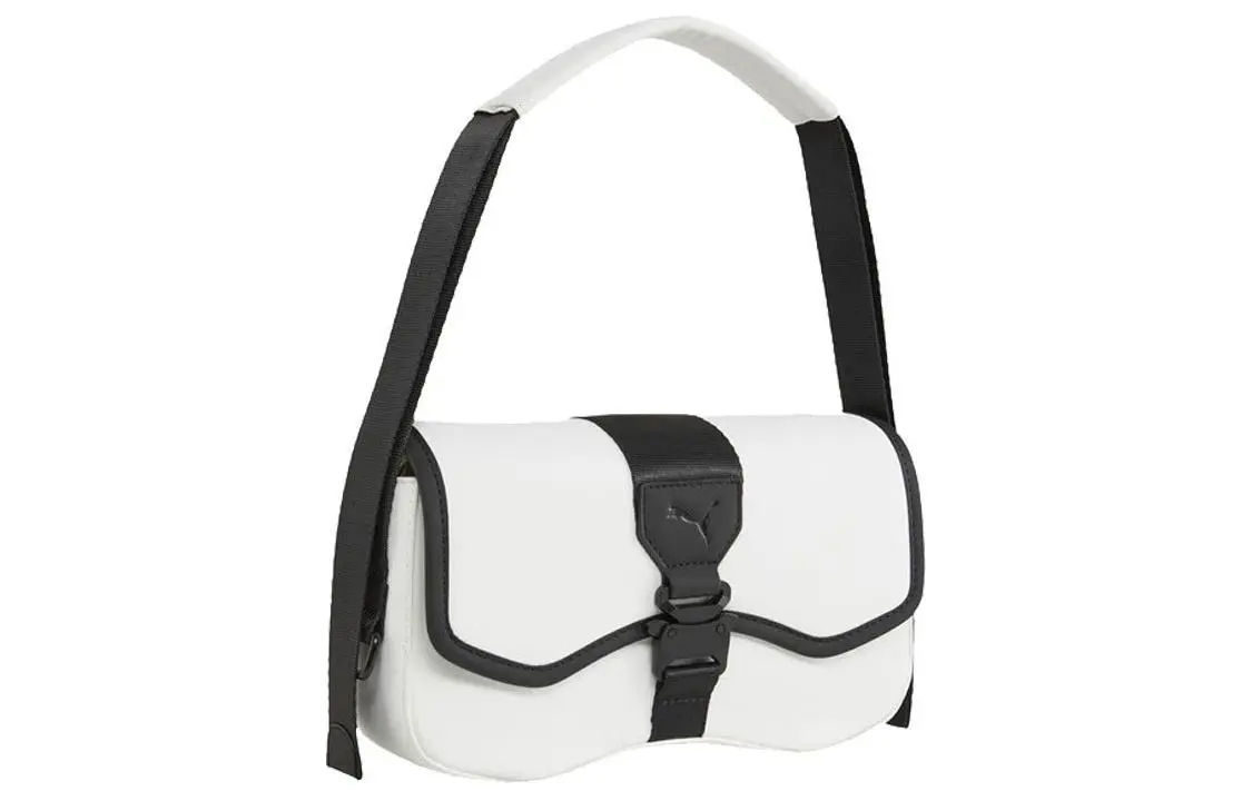 PUMA Athleisure Artificial Leather Handbag, Shoulder Bag Regular Unisex Black & White