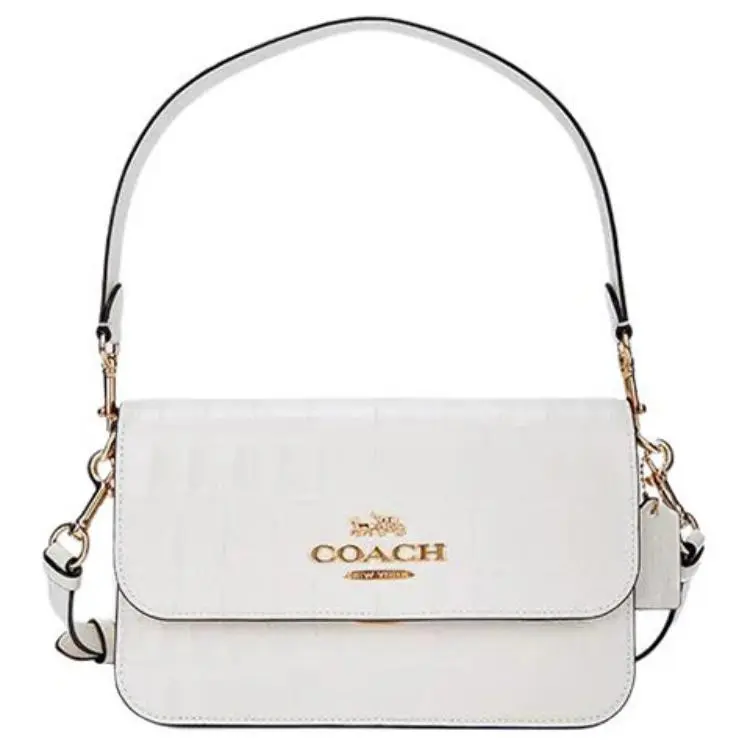 COACH Brynn Cow Leather Portable Crossbody Bag, Shoulder Bag Medium Women's Chalk White