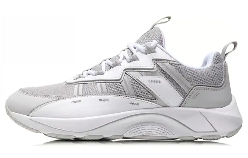 Li Ning QingYun Trendy Non slip Lightweight Low top Running Shoes Unisex Microcrystalline Gray