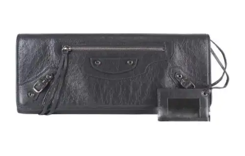 Balenciaga Lambskin Clutch Women's Dark Gray