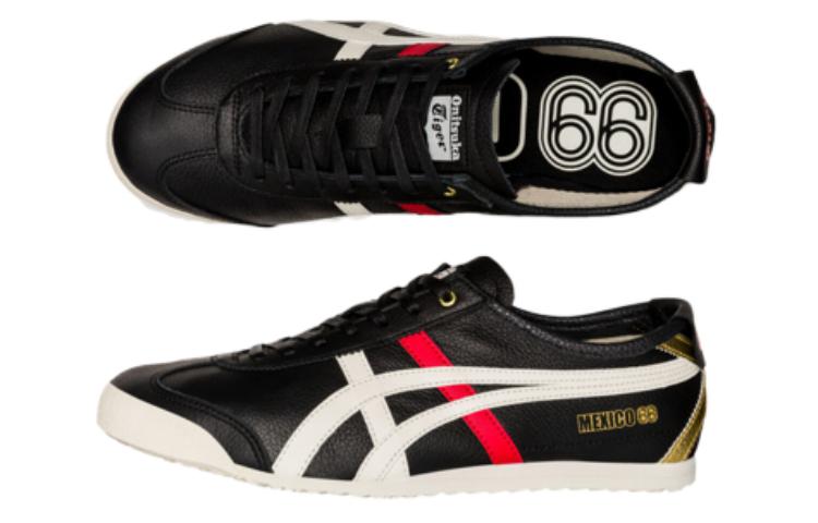 Кроссовки Onitsuka Tiger MEXICO 66 (черно-бело-красно-золотые) — фото 4