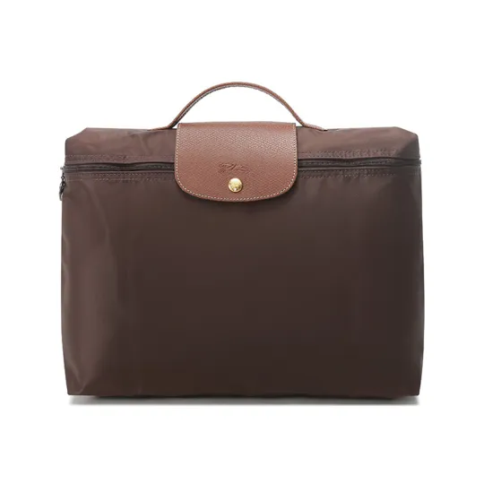 LONGCHAMP Fabric Briefcase, Handbag Unisex Tan