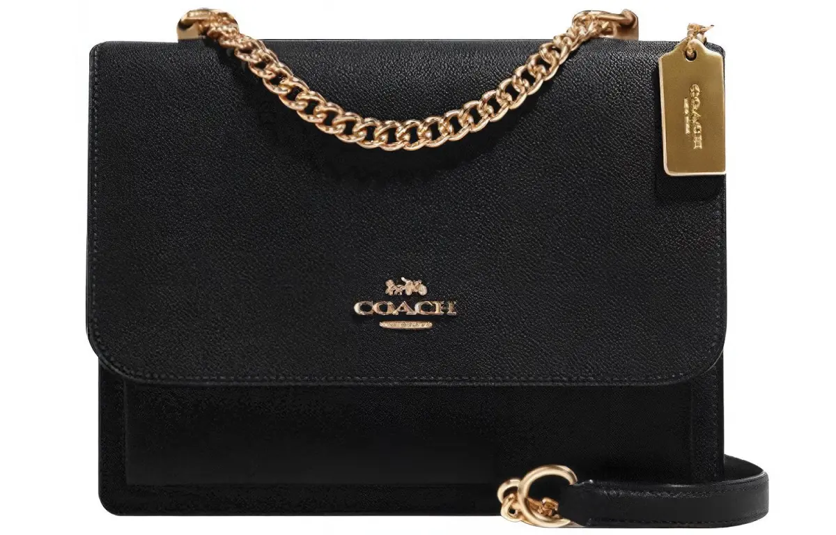 COACH Klare Leather Trunk Bag, Shoulder Bag, Crossbody Bag Small Women's Black