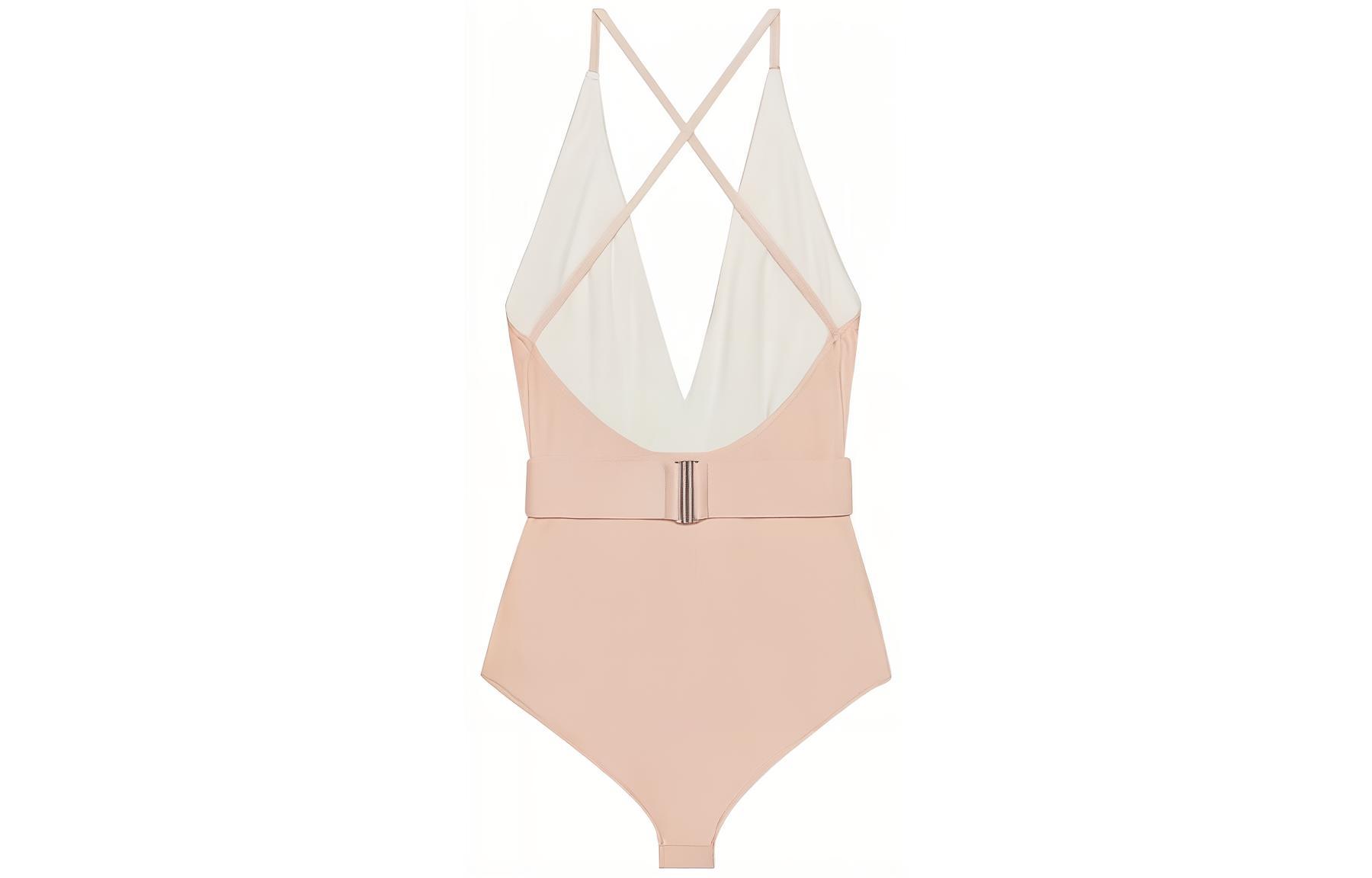 GUCCI Sparking Jersey Double G Swimsuit Ivory