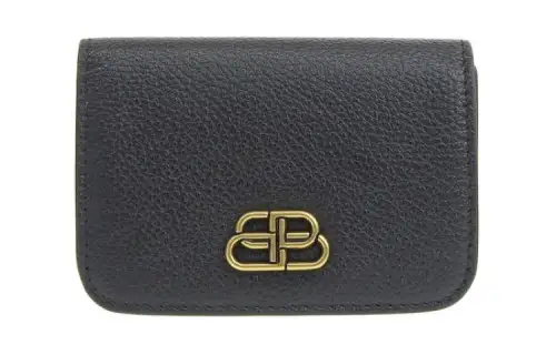 Balenciaga Leather Wallet Mini Women's Black