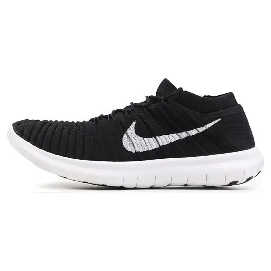 Nike Free Rn Motion Flyknit Black White-Volt-Dark Grey Women's