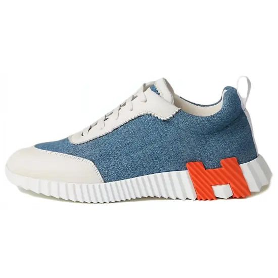 HERMES Bouncing Casual Shoes Men Low-Top Blue/White