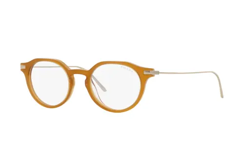 PRADA Titanium Plastic Round Eyeglass Frames Men's Orange