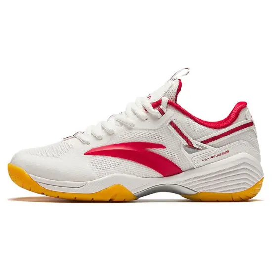Anta Cushioning Wear Resistant Low Top Badminton Shoes Women's White Red