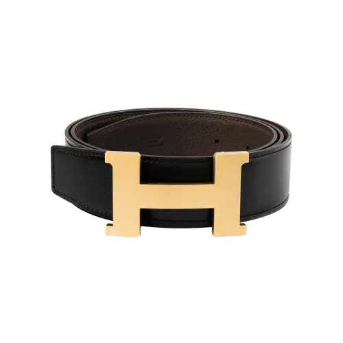 HERMES Cow Leather Belts Men's Width 3.8cm