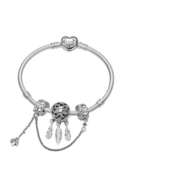 Pandora 925 Sterling Silver Bracelets Set Women's Silver
