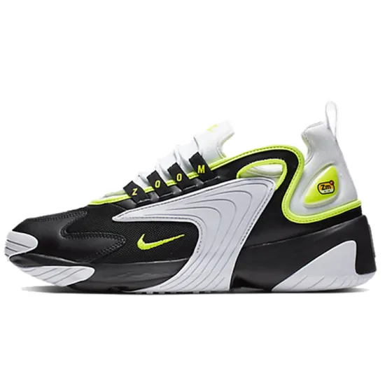 Nike Zoom 2K Chunky Sneakers Men Low-top Black/fluorescent Green