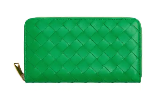 Bottega Veneta Intrecciato Lambskin Wallet Women's Parrot Green