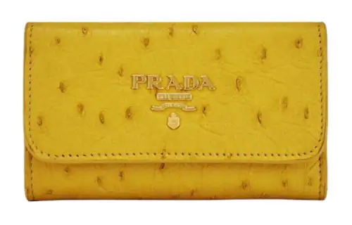 PRADA Leather Key Pouch Women's Yellow
