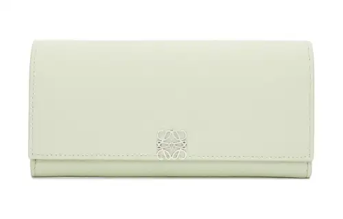 LOEWE Anagram Pebble Texture Cow Leather Wallet Women's Spring Jade
