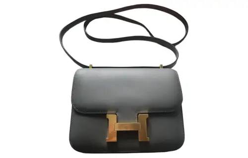 HERMES Constance Swift Leather Shoulder Bag, Crossbody Bag 19 Women's 0L Grismeyer Rain Cloud Gray