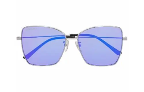 Balenciaga Metal Irregular Shape Sunglasses Unisex Silver