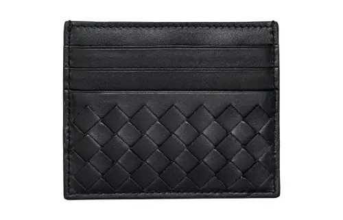 Bottega Veneta Intrecciato Card Case Black